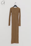 BASERANGE 24 Autumn/Winter Veined Long Sleeve Dress Portugal BAS-DRVL-RB-AU24-FCZ DRVL-RB Emerald Brown